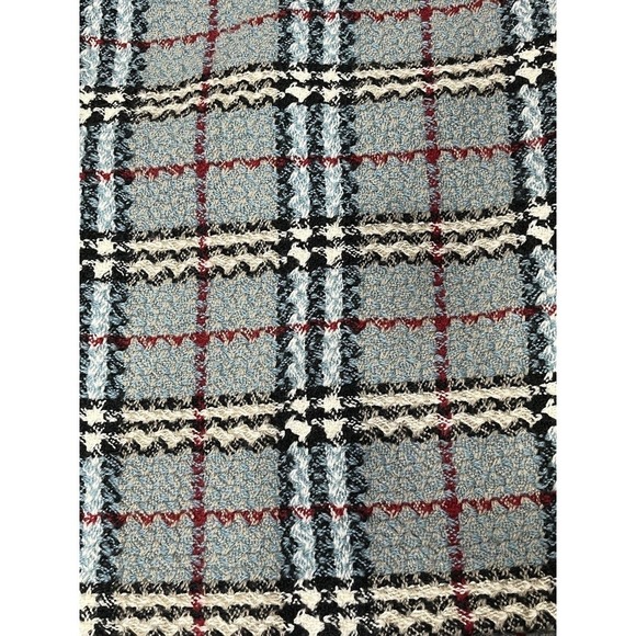Burberry London Designer Blue Red Plaid Print Check Wool Mini Skirt Sz 4 Sm - Picture 15 of 15